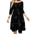 thumbnail image 1 of Faces Love Pattern Black Background Back Lacing Backless Dress Square Neck Dress Sweet Elegant Dress Faces Face Love Pattern, 1 of 5