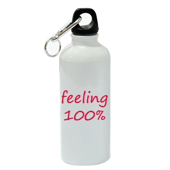 Feeling 100% White Aluminum Sports 20 oz Water Bottle