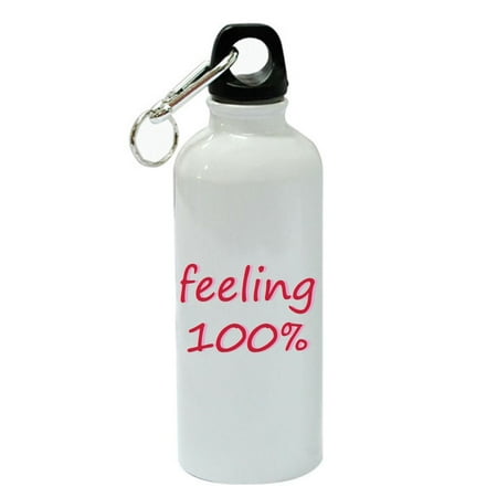

Feeling 100% White Aluminum Sports 20 oz Water Bottle