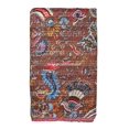 thumbnail image 3 of Beautiful Indian Handmade Cotton Kantha Quilt,Kantha Gudri, Floral with Mukut Design in Traditional Look Cotton Throw Blanket, Bedspread Size ( King 108" x 108" ), 3 of 6