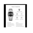 thumbnail image 3 of Reloj De Cuarzo Inoxidable Luminoso De Lujo Poedagar Fondo Xtellar Negro, 3 of 4
