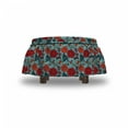 thumbnail image 4 of Floral Ottoman Cover, Venus Flytrap Flowers, 2 Piece Slipcover Set with Ruffle Skirt for Square Round Cube Footstool Decorative Home Accent, Standard Size, Multicolor, by Ambesonne, 4 of 5