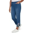 thumbnail image 3 of Alfred Dunner Womens Petite Cross Stitch Flower Embroidery Ankle Pant, 3 of 4