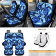 thumbnail image 3 of HUISEFOR Sea Turtle Car Seat Cover Full Set Suitable for Most Cars SUV Steering Wheel Cover Seat Belt Cover Garbage Can Air Vent Storage Bag Rear View Mirror Cover Car Coasters, 3 of 7