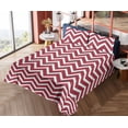 thumbnail image 4 of Chevron Sheet Set, Abstract Zigzag Pattern Modern Geometric Orderly Repeated Pattern, Fitted & Flat Sheet with Pillowcase Bedding Accent 4 Pcs Set, Full, White Dark Pink and Black, by Ambesonne, 4 of 5