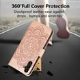 thumbnail image 2 of Mandala Case for Samsung Galaxy A14 5G, Premium Leather Flip Wallet Card Slots Magnetic Stand Protective Ultra Slim Shockproof Case with Lanyard, Embossed Flip Cover - Rose Gold, 2 of 18
