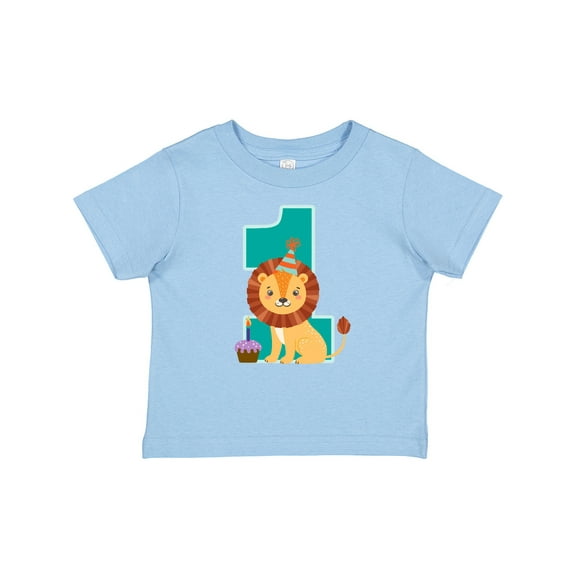Inktastic First Birthday Boy Lion 1 Year Old Boys or Girls Baby T-Shirt