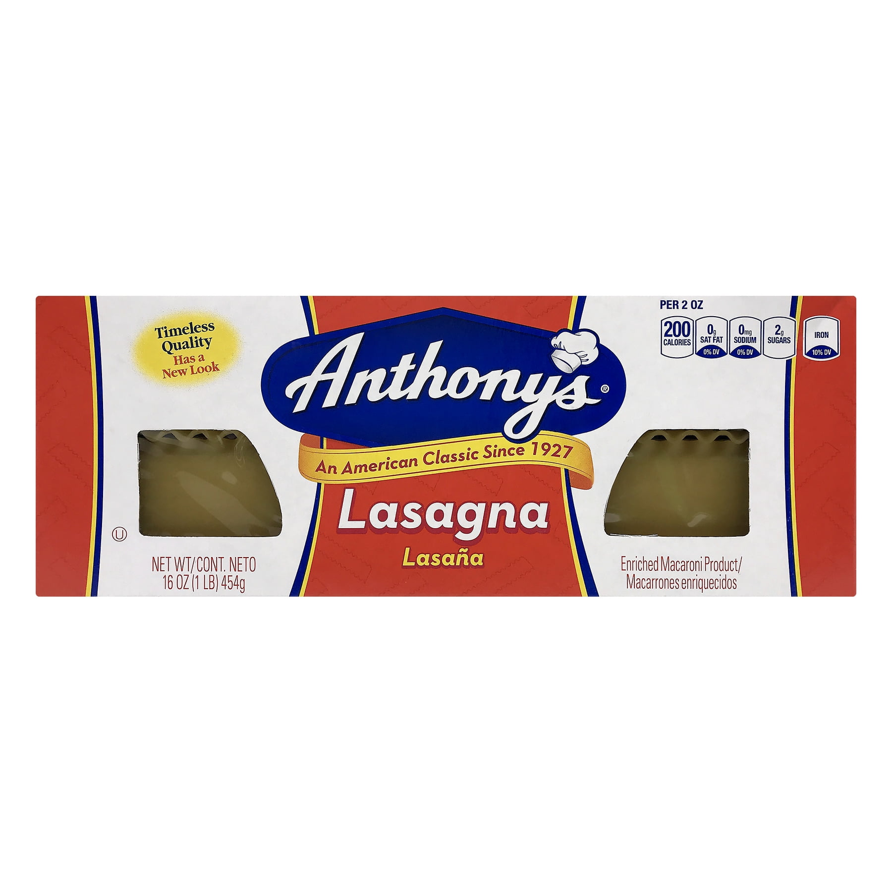 Anthony S Lasagne Enriched Macaroni Product Pasta 16 Oz Walmart Com Anthony S Lasagne Enriched Macaroni Product Pasta 16 Oz Walmart Com