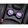thumbnail image 5 of WIRESTER Round Neoprene Car Coaster for Drinks, Set of 2pcs, Purple Fuchsia Marble, 5 of 6
