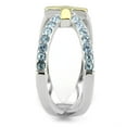 thumbnail image 4 of Luxe Jewelry Designs Women's Gold IP Stainless Steel Cross Designed Ring with Sea Blue Crystals -, 4 of 4