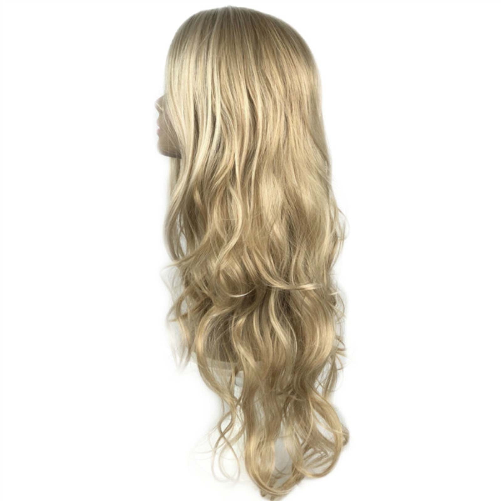 Long Blonde Curly Wig for Women 68cm Fashion Synthetic Fiber Natural Looking Hairpiece for Costume or Everyday Style No Hairnet Included Gift