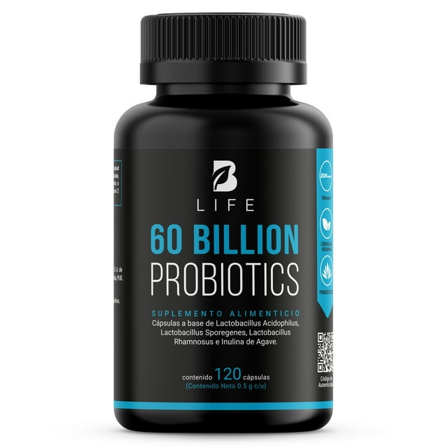 60 Billones de Probióticos BLIFE 3 diferentes cepas 120 Cápsulas veganas
