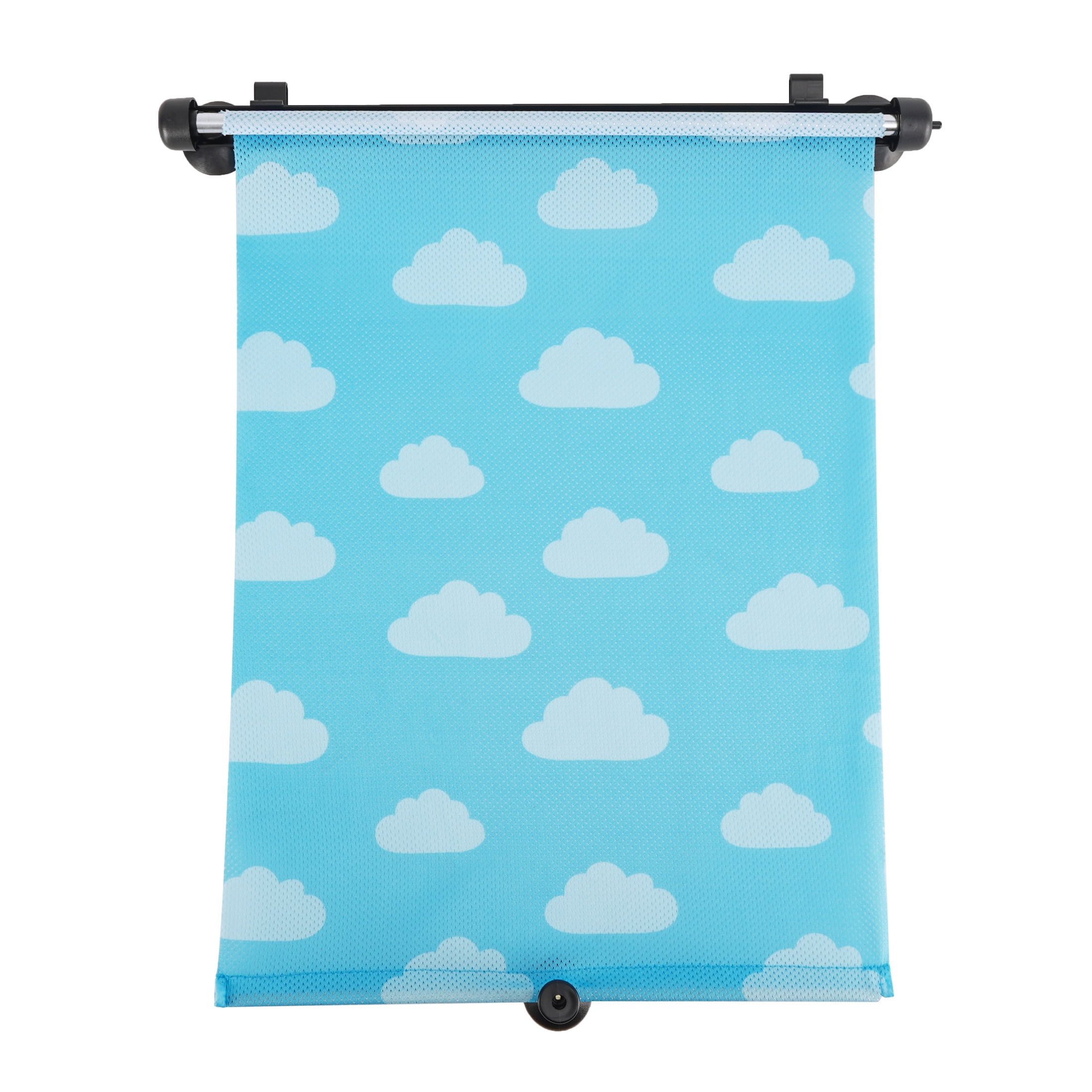 (2 pack) Auto Drive 1 Count Blue Retractable Cloud Roller Windshield Visor Sun Shade Product, Size 14" x 19"