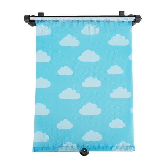 Auto Drive 1 Count Blue Retractable Cloud Roller Windshield Visor Sun Shade Product, Size 14" x 19"
