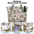 thumbnail image 2 of Tote Bag for Women - White Christmas Candy Cane Pattern Shoulder Bag - Large Utility Work Duffle Bag with Zipper Handbag for Travel, Work, Sprots, 2 of 5