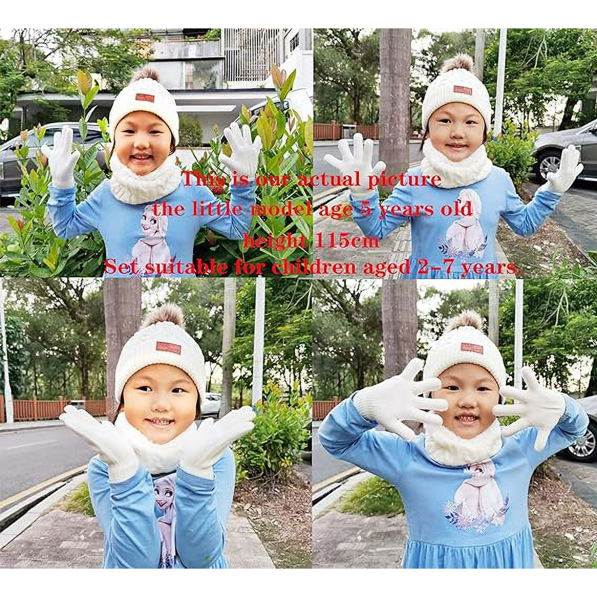 3 en 1 Bonnet Enfant Fille Ensemble Bonnet Echarpe Enfant Bonnet Enfant Hiver avec Pompon Tour de Cou Enfant avec Doublure Hiver Accessoires Ensemble Set Pour Garcon Enfants 2 a 6 ans Walmart