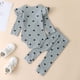 thumbnail image 4 of Body De Bebé, Conjunto De Canastilla, Onesies Para Niños Pequeños, Niñas, Estampado De Corazón, Mameluco Con Volantes, Pantalones, Diadema, Ropa, Traje Verde Odeerbi LM103-4665, 4 of 9