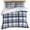 Blue, variant on 3 Piece Orange Black Plaid Duvet Cover Set Twin Size, Microfiber Comforter/Quilt Cover with Corner Ties and 2 Pillowcases, Farmhouse Orange Black Checkered All Season Soft Bedding with Zipper Closure