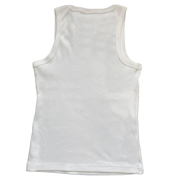 White Big Kid Ribbed Tank