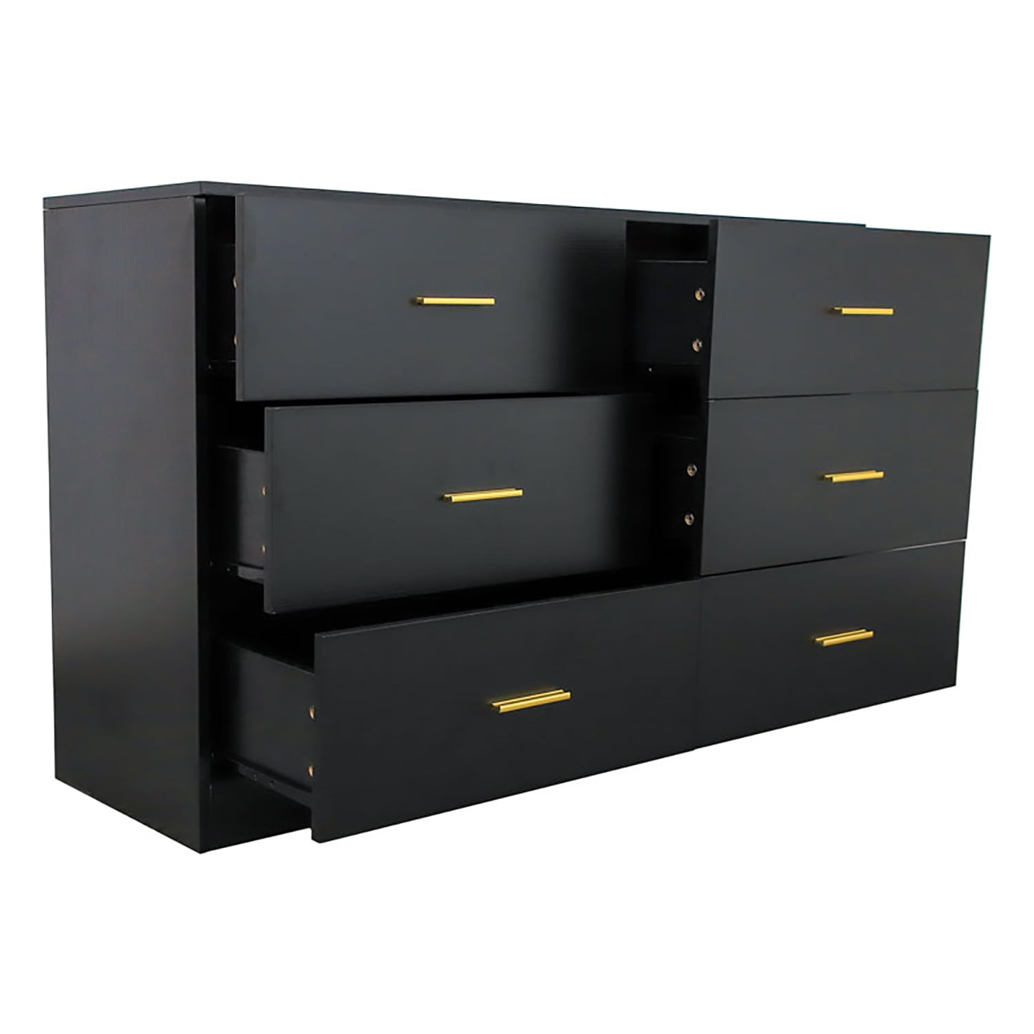 YYAo Chest of Drawers, 6-Drawer Nursery Dresser for Bedroom, Black Storage Cabinet YYAo Chest of Drawers, 6-Drawer Nursery Dresser for Bedroom, Black Storage Cabinet