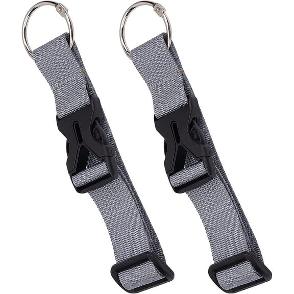 2pcs Polyester Luggage Straps Adjustable Suitcase Belt Straps Accessories for Connecting Luggage with Iron Loose Leaf Binder Hinged Rings & Plastic Side Release Buckle White 155~200x33x11mm