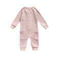 thumbnail image 6 of Qiylii Baby Solid Color Romper, Round Collar Long Sleeve Jumpsuit with Pocket, 6 of 7