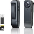 thumbnail image 1 of Minicámara corporal 【Actualización 2024】 Videocámara corporal HD 1080P portátil con visión nocturna, infrarrojos y grabación en bucle, batería de 4 a 6 horas de duración para grabaciones, 1 of 8