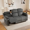thumbnail image 3 of Bonzy Home Electric 3-Seat Recliner Sofa Set— Power Electric Recliner Chair with Remote Control & Side Pockets, Compact Home Theater Seating for Small Spaces, Gray, 3 of 10