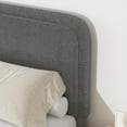 thumbnail image 4 of 4 Ever Winner Platform Twin Bed Frame, Boucle Upholstered Bed Frame with Soft Curved Headboard, Gray, 4 of 8