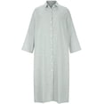 thumbnail image 4 of ZANKLEY Womens Casual Long Sleeve Button Down Loose Striped Cotton Maxi Shirt Dress, 4 of 10