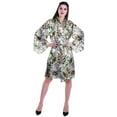 thumbnail image 2 of Moomaya Printed Womens Kimono Sleeve Robes Satin Silk Getting Ready Bridal Robe Coverup, 2 of 7