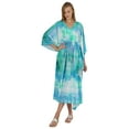 thumbnail image 5 of Bimba Damen Bedrucktes Rayon Cover-Up Kaftan Langes Kimono Maxikleid Side Split Beach Kaftankleid, 5 of 7