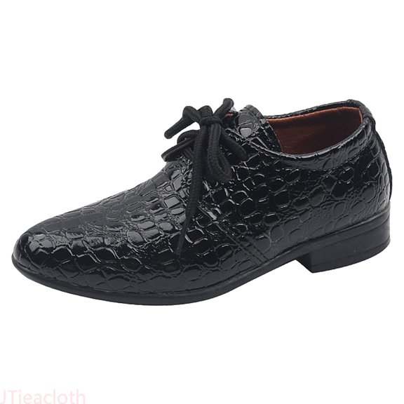 JTieacloth Boys Leather Shoes Four Seasons New Pattern Fashion Simple Solid Color Lace Up Low Heel Comfortable Performance Shoes Kids Flats,Sizes 7.5 Little Kid