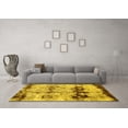 thumbnail image 3 of Ahgly Company Machine Washable Indoor Square Abstract Yellow Modern Area Rugs, 5' Square, 3 of 4
