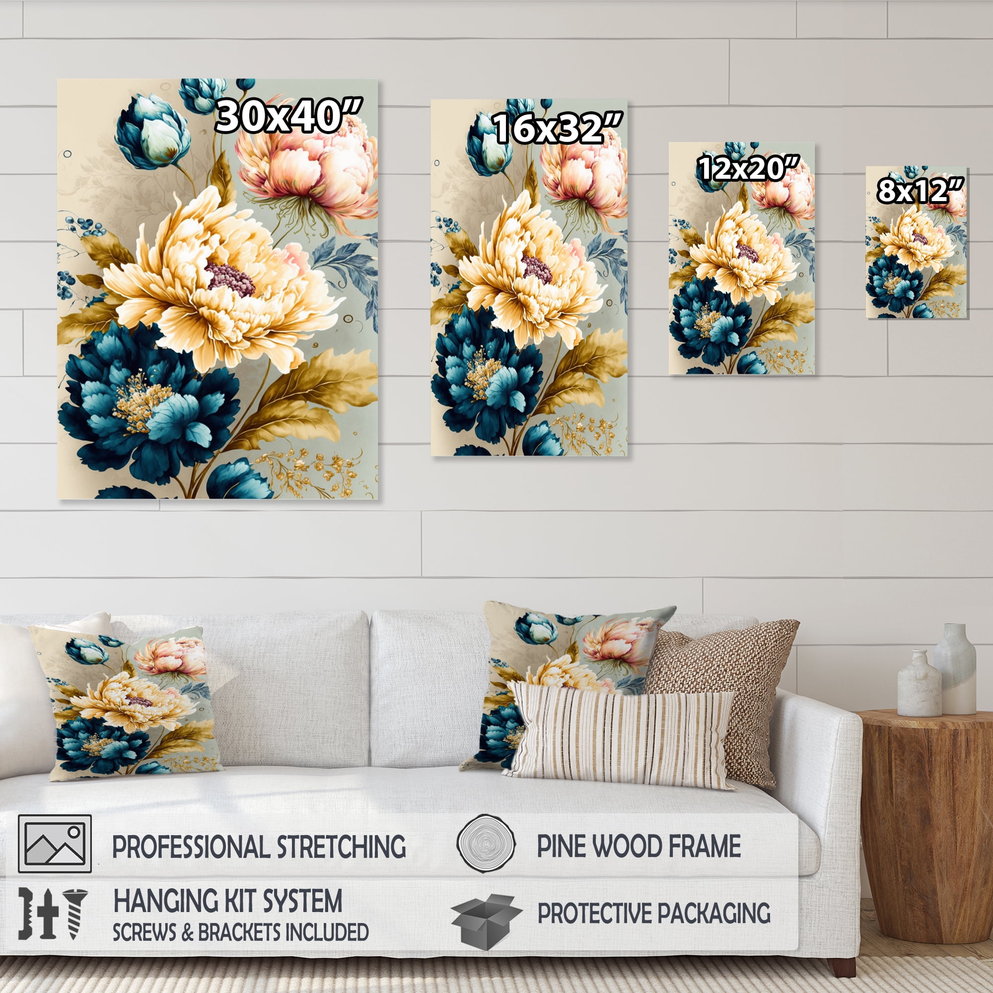 Designart Vibrant Multi-Color Floral Bunch II Canvas Wall Art