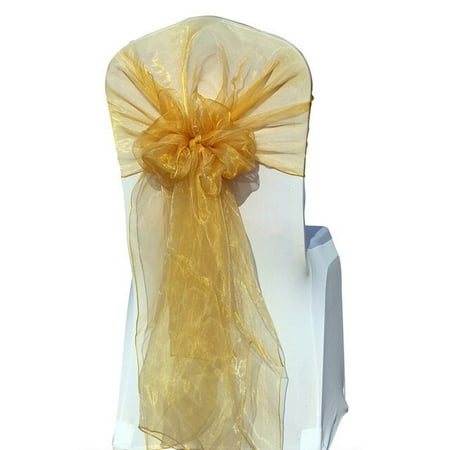 

UMMH Chair Cover/65x275cm Chair Sashes Organza Wedding Chair Knot Matching Use for Party Events Chair Ribbon Bows Decoration