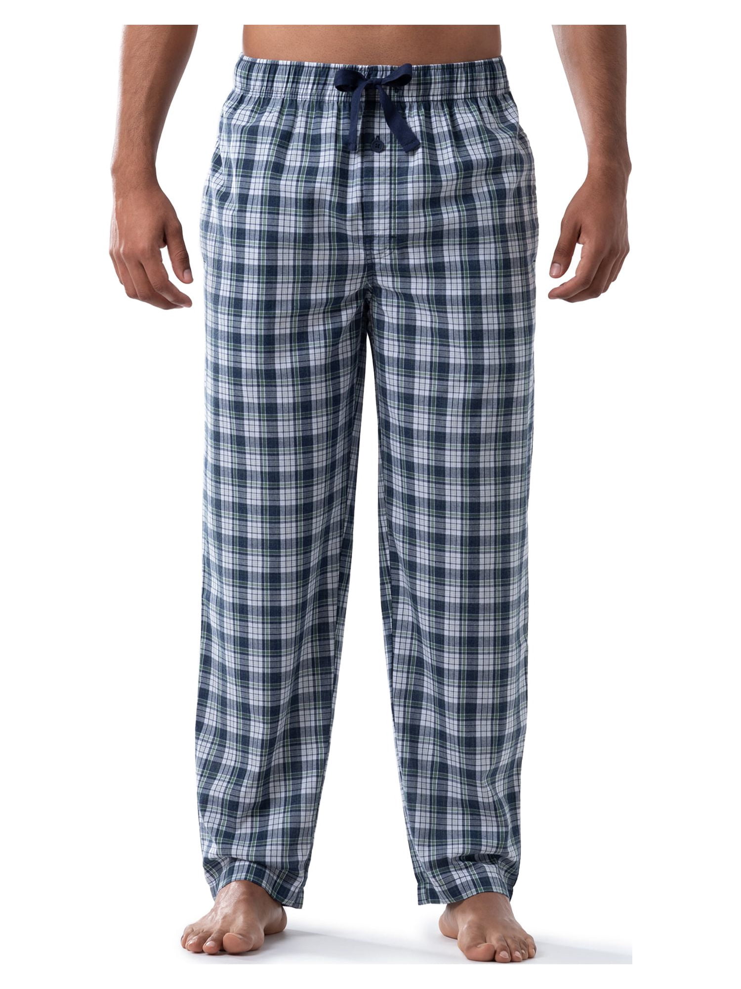 Fruit of the Loom Men's Raglan Short Sleeve T-shirt and Plaid Pajama Sleep Pant Set, Sizes S-2XL
