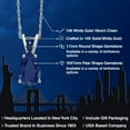 thumbnail image 2 of Gem Stone King 14K White Gold Blue Sapphire Pendant Necklace for Women | 2.20 Cttw | Gemstone September Birthstone | Pear Shape 10X7MM | With 18 inch Chain, 2 of 6