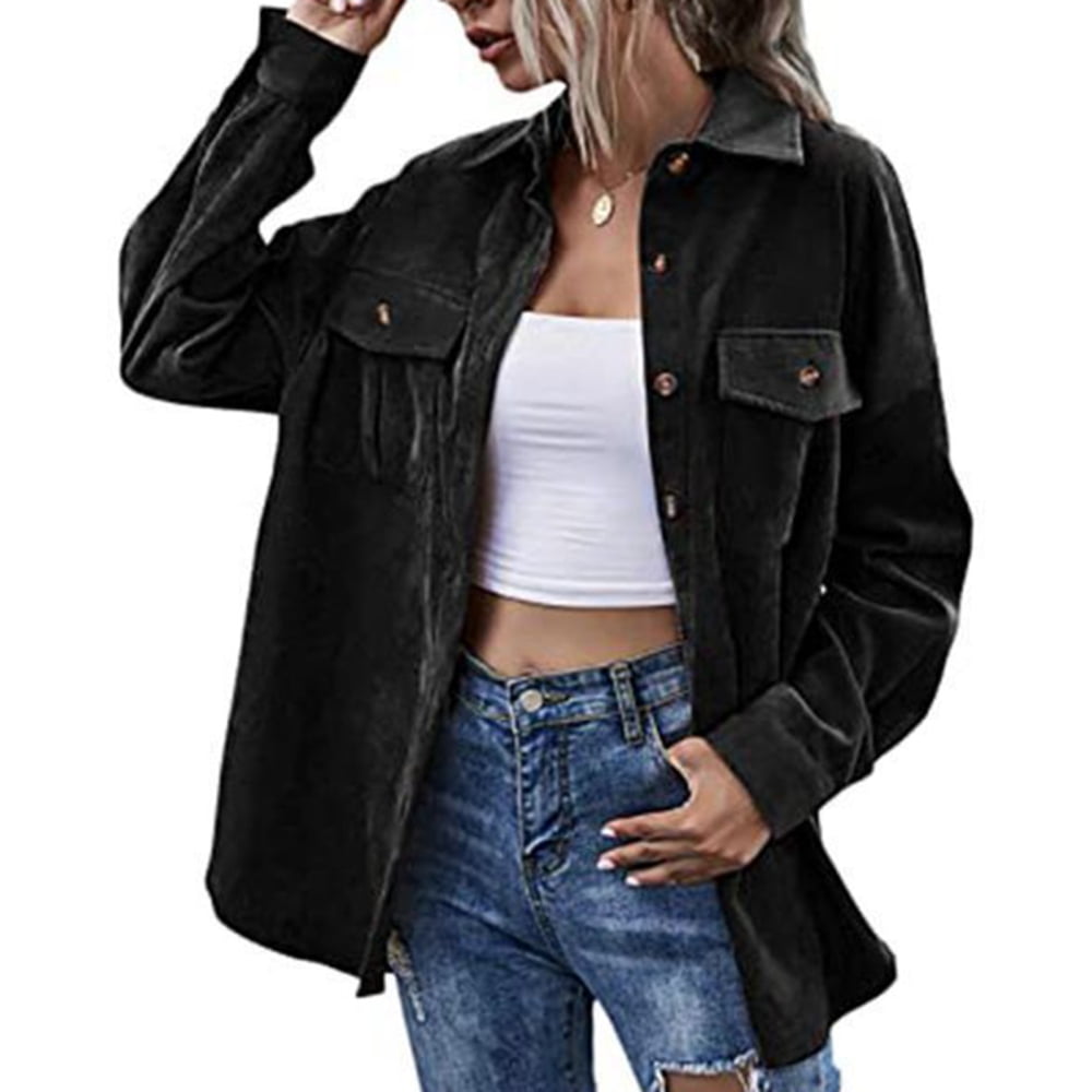 Corduroy jacket shop womens black