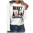 thumbnail image 4 of Oalirro Pink Christmas Tree Top for Women T-Shirts Long Sleeve Holiday Tee Xmas Gift Shirt, 4 of 5