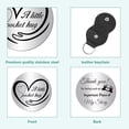 thumbnail image 3 of 1 Set Pocket Hug Token Long Distance Social Relationship Keepsake Stainless Steel Double Sided Inspirational Gift with PU Leather Keychain for Women Men Bestie Daughter Son 1.2 x 1.2 Inch, 3 of 8