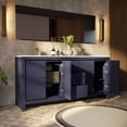 thumbnail image 4 of Lafarre 72 in W x 20 in D Navy Blue Double Bath Vanity and Cultured Marble Top, 4 of 9