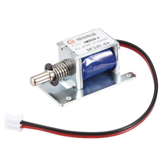 Uxcell Solenoid Mini Electromagnetic Solenoid Push Pull Type DC12V 3A, for Share Charging Point