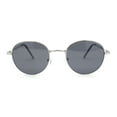 thumbnail image 2 of Retro Round Hipster Classy Metal Rim Dad Style Sunglasses Silver - Black, 2 of 4