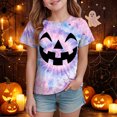 thumbnail image 2 of Qopobobo Kids' Halloween T-Shirt All Holidays,Birthdays Short Sleeve Graphic T-Shirts 4T 5T(Light Purple, 4-5 Years), 2 of 5
