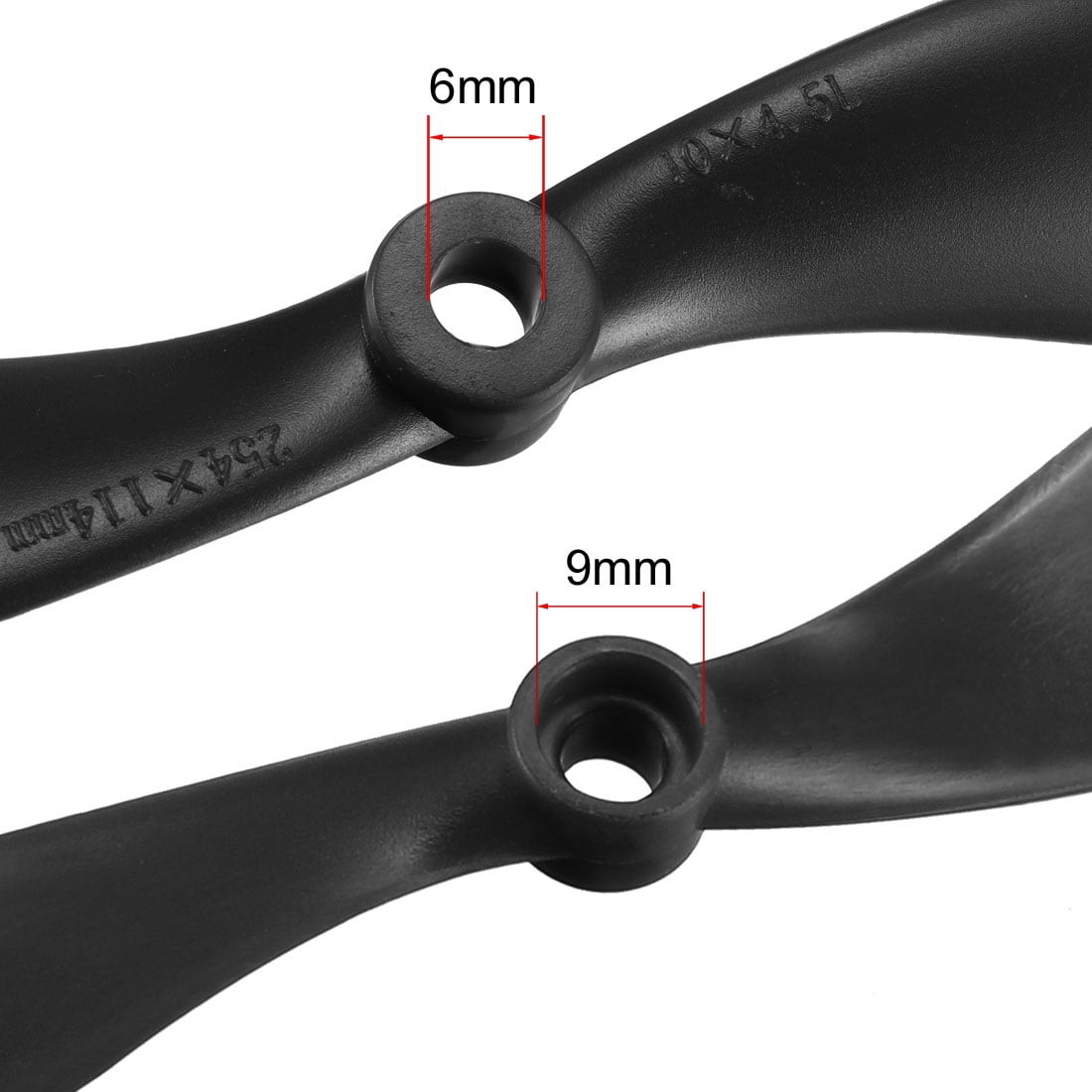 RC Propellers CW CCW 1045 10/"x4.5/" 2-Vane Airplane Toy Black 5 Pairs w Adapters