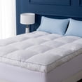 thumbnail image 4 of QUEEN ROSE King Mattress Topper, Extra Thick Cooling Mattress Pad Cover, 400 TC Cotton Pillow Top Protector, 8-21 inch Deep Pocket, Soft Spiral Fiber Pad for Back Pain, Down Alternative Fill, White, 4 of 8