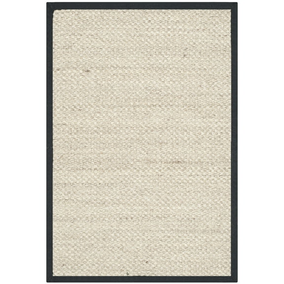 SAFAVIEH Natural Fiber Kentigern Border Seagrass Area Rug, Marble/Black, 2' x 3'