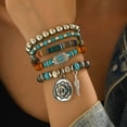 thumbnail image 3 of AQYYI Bohemian Turquoise Beaded Bracelet Set, Handmade Stackable Western Cowgirl Jewelry for Women, 3 of 6
