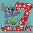thumbnail image 2 of Girl's Lilo & Stitch 7th Birthday Hula Dance  Graphic Tee Tahiti Blue Large, 2 of 4